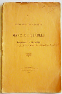 Essai sur les oeuvres de Marc de Bérulle imprimées à Grenoble. Par V…