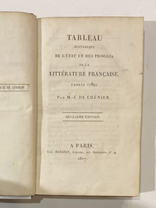 Tableau historique de l'état et des progrès de la littérature française depuis 1789.Tableau historique de l'état et des progrès de la littérature française depuis 1789