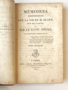Mémoires historiques sur la vie de M. Suard, sur ses écrits et sur le XVIIIe siècle.