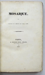 Mosaïque, par l'auteur du théâtre de Clara Gazul.
