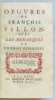 Oeuvres : avec les Remarques de diverses personnes.. VILLON (Fran&ccedil;ois).