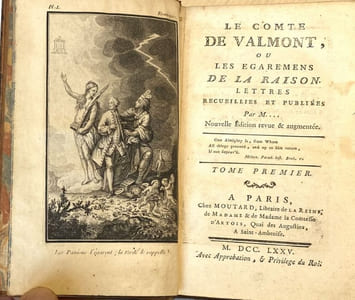 LE COMTE DE  VALMONT OU LES EGAREMENS DE LA RAISON. Lettres recueillies et publiées par M…