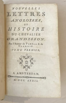 NOUVELLES LETTRES ANGLAISES, ou Histoire du chevalier Grandisson. Par l'auteur de Paméla & de Clarisse.. RICHARDSON) (Samuel).