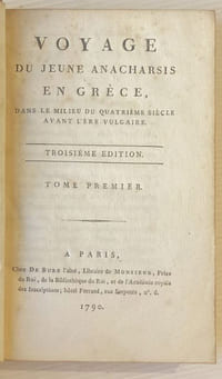 VOYAGE DU JEUNE ANACHARSIS EN GRECE dans le milieu du quatrième siècle avant l'ère vulgaire.