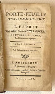 LE PORTE-FEUILLE D'UN HOMME DE GOÛT, ou l'esprit de nos meilleurs poètes.
