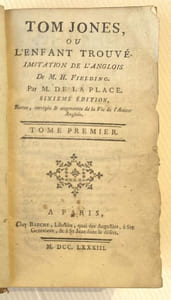 TOM JONES, OU L'ENFANT TROUVE. Imitation de l'anglais de M. H. Fielding par M. de La Place.