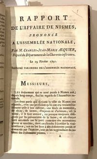 REPONSE DU CLUB DES AMIS DE LA CONSTITUTION établi à Nimes, aux faits allégués par six officiers municipaux de la même ville, & le sieur Boyer, substitut du procureur de la Commune, dans l'adresse qu'ils ont présentée à l'Assemblée Nationale.