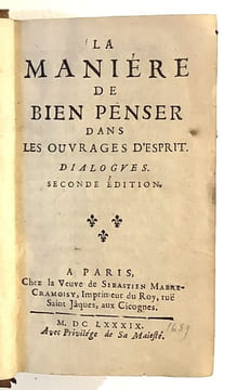LA MANIÈRE DE BIEN PENSER DANS LES OUVRAGES D'ESPRIT. Dialogues.. BOUHOURS (Dominique).