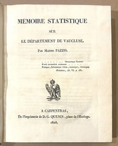 MÉMOIRE STATISTIQUE SUR LE DEPARTEMENT DE VAUCLUSE.