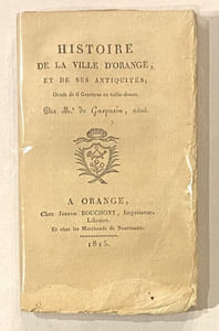 HISTOIRE DE LA VILLE D'ORANGE ET DE SES ANTIQUITES.