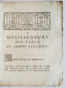Essai généalogique sur la noblesse du Comté Venaissin et d'Avignon, dédié aux états de cette province.