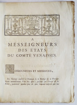 Essai généalogique sur la noblesse du Comté Venaissin et d'Avignon, dédié aux états de cette province.. MISTARLET ] Abbé Mathieu)