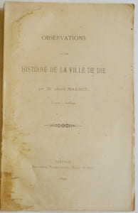 Observations sur une histoire de la ville de Die.