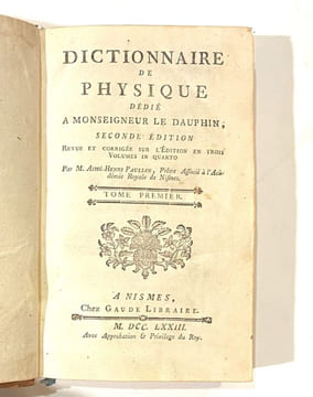 Dictionnaire de physique dédié à Monseigneur le Dauphin.. PAULIAN (Aimé-Henri).