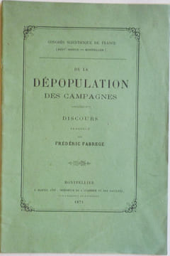 De la dépopulation des campagnes.. FABREGE (Frédéric).