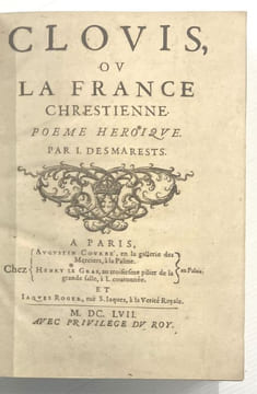 Clovis, ou la France chrestienne.. DESMARETS DE SAINT-SORLIN (Jean).