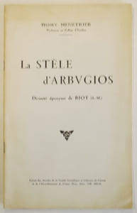 La stèle d'Arbvgios. Divinité épnyme de Biot (A. M.).