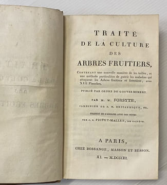 TRAITE DE LA CULTURE DES ARBRES FRUTIERS, contenant une nouvelle manière de les tailler, et une méthode particulière de guérir les maladies qui ...