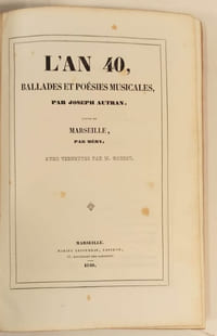 L'An 40, ballades et poésies musicales. Suivies de Marseille par Méry.