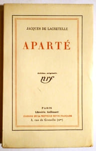 Aparté. Colère - Journal de colère - Dix jours à Ermenonville.