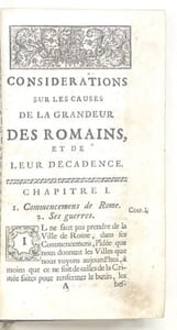 Considérations sur les causes de la grandeur des Romains et de leur décadence.