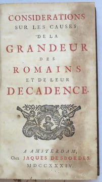 Considérations sur les causes de la grandeur des Romains et de leur décadence.. MONTESQUIEU (Charles de Secondat, Baron de).]
