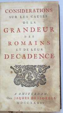 Considérations sur les causes de la grandeur des Romains et de leur décadence.. MONTESQUIEU (Charles de Secondat, Baron de).]