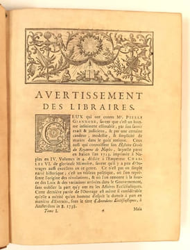 Histoire civile du Royaume de Naples , traduite de l'italien de Pierre Giannone. Avec de Nouvelles Notes, Réflexions, et Médailles fournies par ...