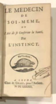 Le médecin de soi-même ou l'art de se conserver la santé par l'instinct.. DEVAUX] (j.)