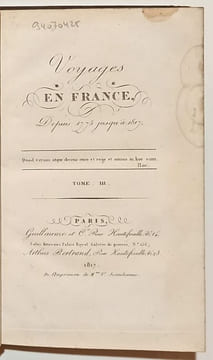 Voyages en France et pays circonvoisins depuis 1775 jusqu'en 1807.. MARLIN François