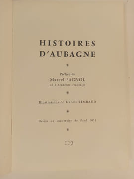 Histoires d'Aubagne. Préface de Marcel Pagnol.. GRIMAUD Lucien.