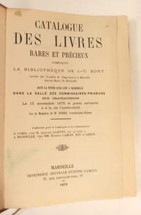 Catalogue des livres rares et précieux composant la bibliothèque de J. T. Bory…