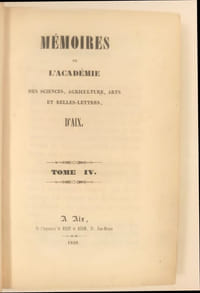 Mémoires de l'Académie des sciences, agriculture, arts et belles-lettres d'Aix.