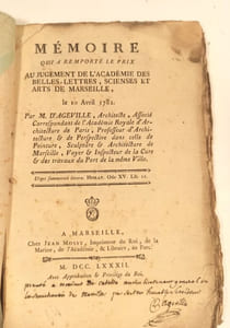 Mémoire sur les causes qui peuvent diminuer la profondeur du Port de Marseille, & des les moyens d'en prévenir les effets, & d'y remédier; qui a remporté le prix au jugement de l'Académie, le 10 avril 1782.