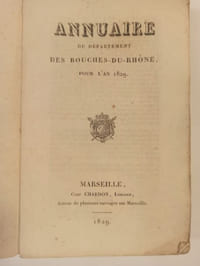 Annuaire du département des Bouches du Rhône pour l'an 1829.