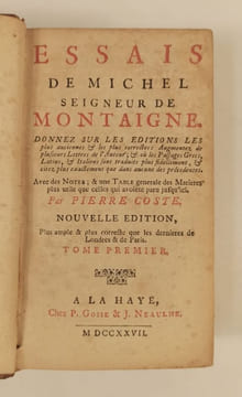 Essais. Donnez sur les éditions les plus anciennes & les plus correctes :. MONTAIGNE Michel de.