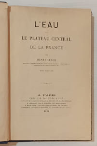 L'eau sur le Plateau Central de la France.