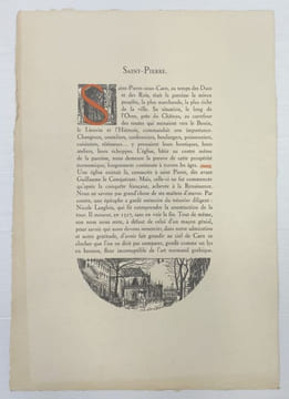 Caen. Suite de 10 eaux-fortes gravées par Raphaël Manchon. Commentées par R. N. Sauvage. Préface de Lucie Delarue-Mardrus.. MANCHON Raphael et ...