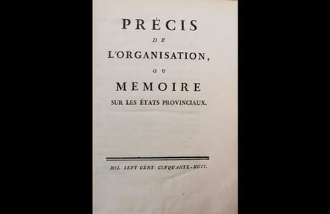 Précis de l'organisation ou mémoire sur les Etats provinciaux.. MIRABEAU Victor Riqueti marquis de)