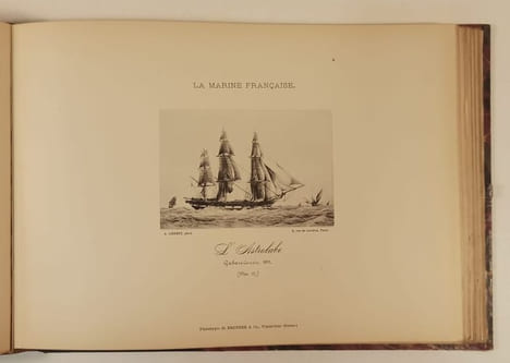 L'Œuvre de François Roux représentant les portraits des navires de la Marine française de 1792 à nos jours.. PARIS -Amiral. François ROUX