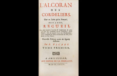 L'Alcoran des Cordeliers. Tant en Latin qu'en François. C'est-à-dire, Recueil des plus notables bourdes et blasphèmes de ceux qui ont osé comparer Sainct François à Jésus Christ ; tiré du grand livre des Conformitez jadis composé par frère Barthelemi de Pise, Cordelier en son vivant.
