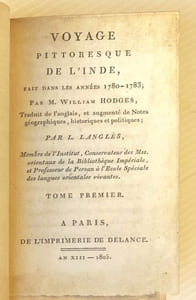 Voyages de la Perse dans l'Inde, et du Bengal en Perse. Le premier traduit du persan, le second de l'anglais; avec une notice sur les révolutions de la Perse, un mémoire historique sur Persépolis, et des notes.