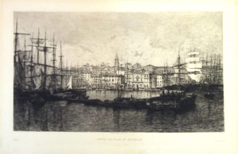 L'Hôtel de ville de Marseille. Eau-forte de Lucien Gautier.. GRAVURE - MARSEILLE - L'Hôtel de ville