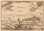 Marseille (vue générale) d'après Mérian.. GRAVURE - MARSEILLE - Vue générale 