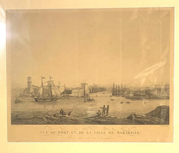 Vue du port et de la ville de Marseille prise du côté du dauphin, illustration de Roux fils.