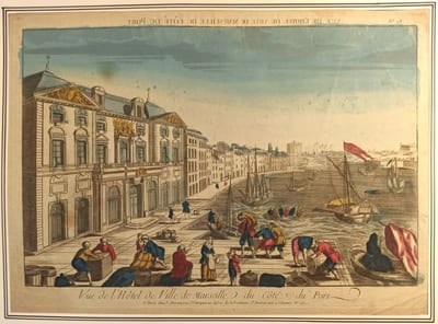 Vue du Port de Marseille prise de l'Hôtel de ville.