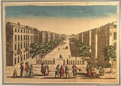 Vue du Cours de Marseille (animé de marchands).