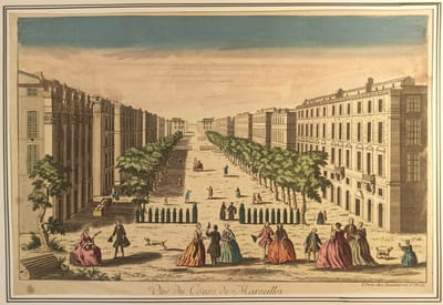 Vue du Cours de Marseille (animé de personnages de qualité).