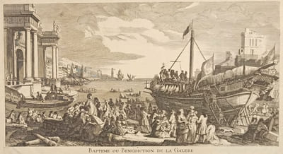 Bapteme ou Bénédiction de la Galère d'après Rigaud.