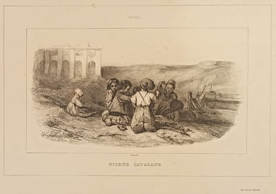 Nichée catalane, lithographie de Widal.